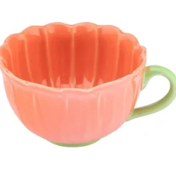 Filiżanka ceramiczna 350 ml Altom Kwiat jumbo do kawy herbaty koralowa