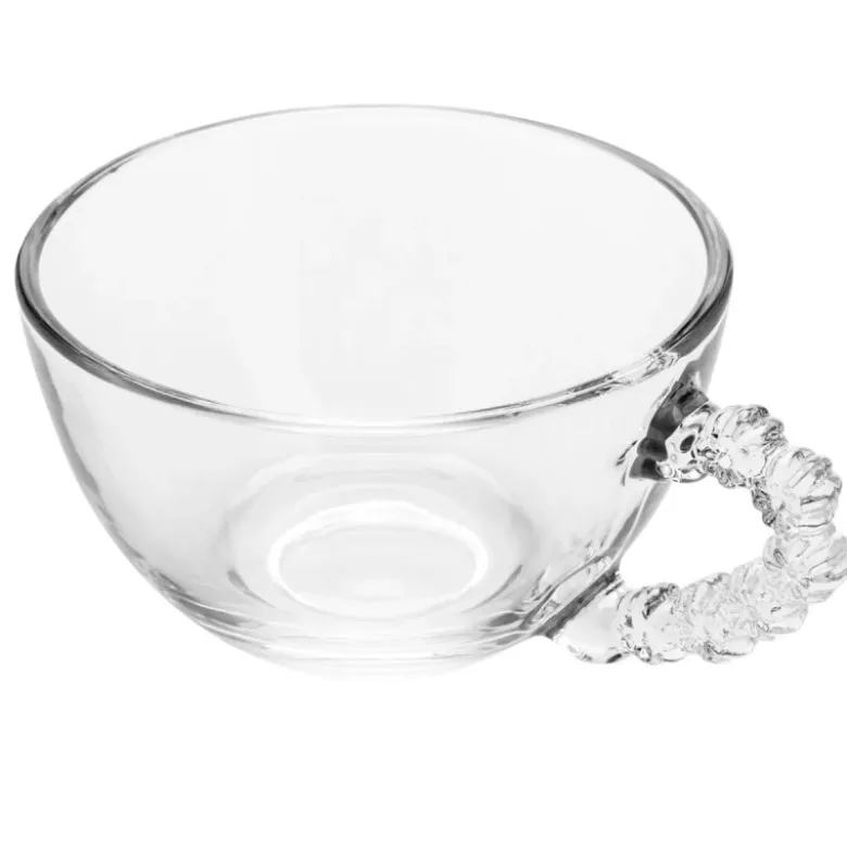 Filiżanka ze spodkiem do kawy i herbaty 200 ml szklana Altom Design Bloom
