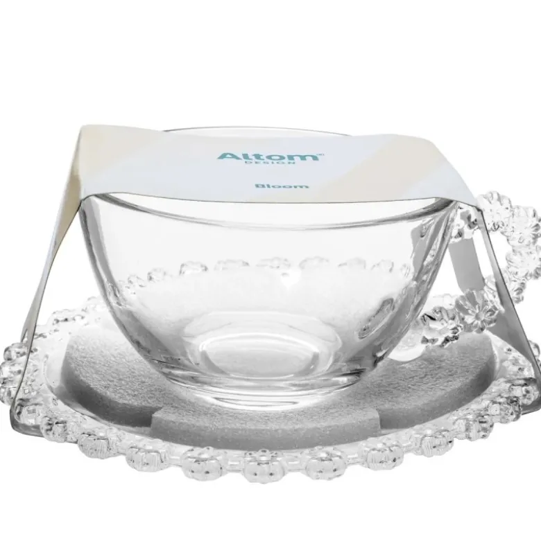 Filiżanka ze spodkiem do kawy i herbaty 200 ml szklana Altom Design Bloom