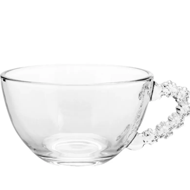 Filiżanka ze spodkiem do kawy i herbaty 200 ml szklana Altom Design Bloom