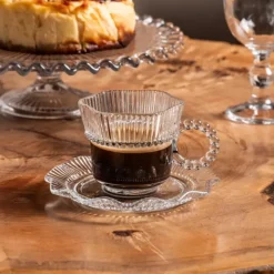 Filiżanki 200 ml ze spodkami do kawy herbaty na 6 osób serwis kawowy Altom Design Vivienne zestaw 6 sztuk
