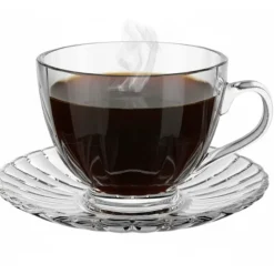 Filiżanki 250 ml ze spodkami do kawy herbaty na 6 osób serwis kawowy Florina Sorrento zestaw 6 sztuk