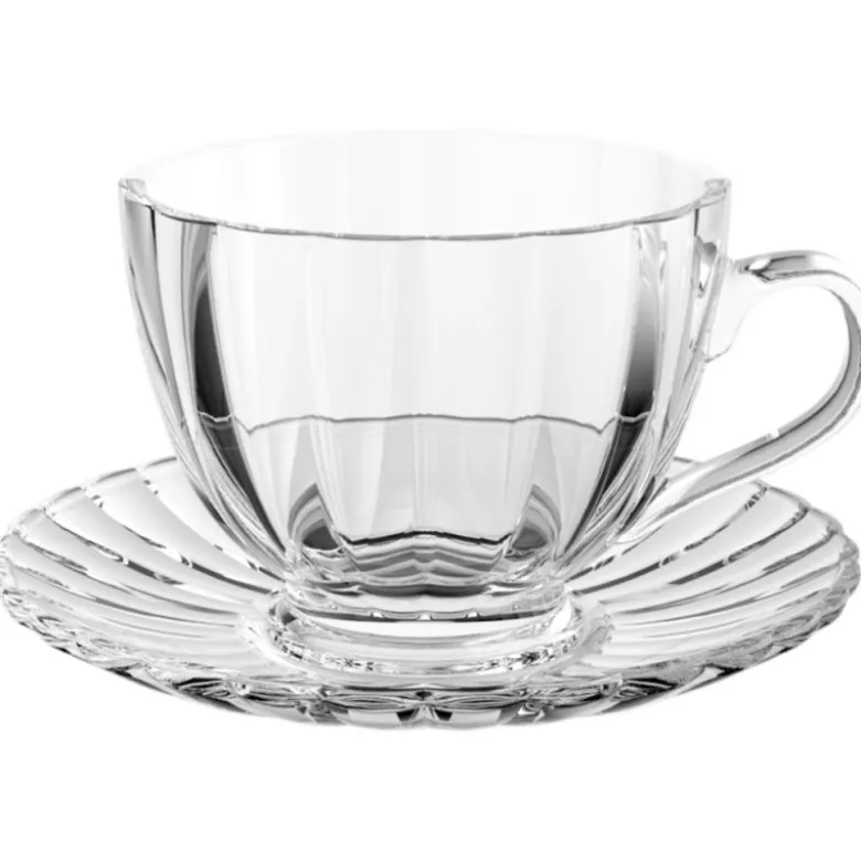 Filiżanki 250 ml ze spodkami do kawy herbaty na 6 osób serwis kawowy Florina Sorrento zestaw 6 sztuk