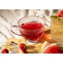 Filiżanki szklane 430 ml duże do kawy herbaty Altom Daisy zestaw 6 sztuk