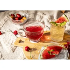 Filiżanki szklane 430 ml duże do kawy herbaty Altom Daisy zestaw 6 sztuk