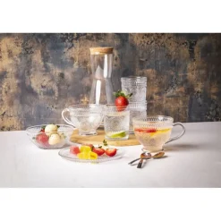 Filiżanki szklane 430 ml duże do kawy herbaty Altom Daisy zestaw 6 sztuk