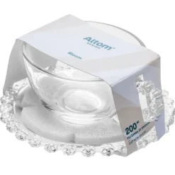 Filiżanki ze spodkiem do kawy i herbaty 200 ml szklana Altom Design Bloom zestaw 6 szt