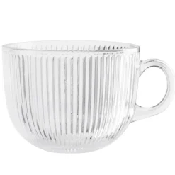 Filiżanki z uchem do kawy latte 510 ml kubki ryflowane zestaw 6 szt Altom Design Selena