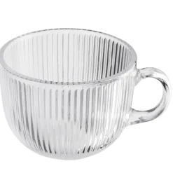 Filiżanki z uchem do kawy latte 510 ml kubki ryflowane zestaw 6 szt Altom Design Selena