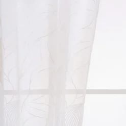 Firana biała z haftem 145x270 cm taśma Cotton World