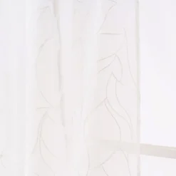 Firana biała z haftem 145x250 cm taśma Cotton World