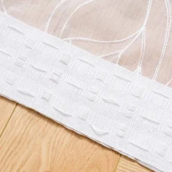 Firana biała z haftem 145x250 cm taśma Cotton World