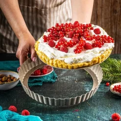Forma do tarty z wyjmowanym dnem 25cm z powłoką non-stick beżowa KingHoff