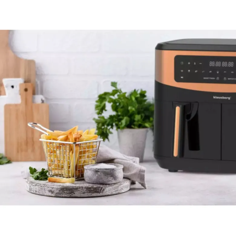 Frytkownica beztłuszczowa z podwójnym koszem 9L Klausberg KB 7589 1750W