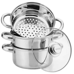 Garnek do gotowania na parze 3.1 l parowar 20 cm stalowy 4 elementy Kinghoff KH 3321