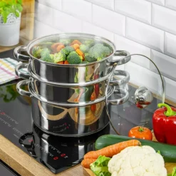 Garnek do gotowania na parze 3.1 l parowar 20 cm stalowy 4 elementy Kinghoff KH 3321