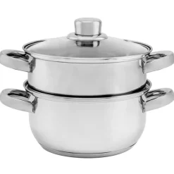 Garnek do gotowania na parze 2.5 l parowar 18 cm stalowy 3 elementy Florina Divapore