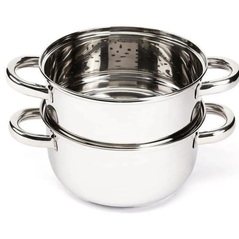 Garnek do gotowania na parze 2.4 l parowar 18 cm stalowy 4 elementy Florina Divapore