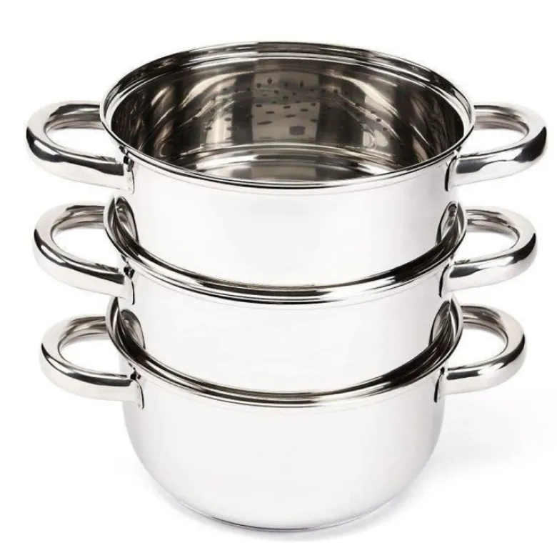 Garnek do gotowania na parze 2.4 l parowar 18 cm stalowy 4 elementy Florina Divapore