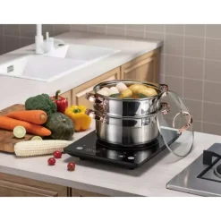 Garnek do gotowania na parze 2.5 l parowar 18 cm stalowy 3 elementy Klausberg KB 7725