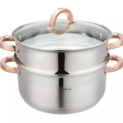 Garnek do gotowania na parze 2.5 l parowar 18 cm stalowy 3 elementy Klausberg KB 7725