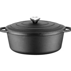 Garnek żeliwny 33 cm brytfanna 2w1 okrągła 4L na indukcję gaz Krisberg KR 7773