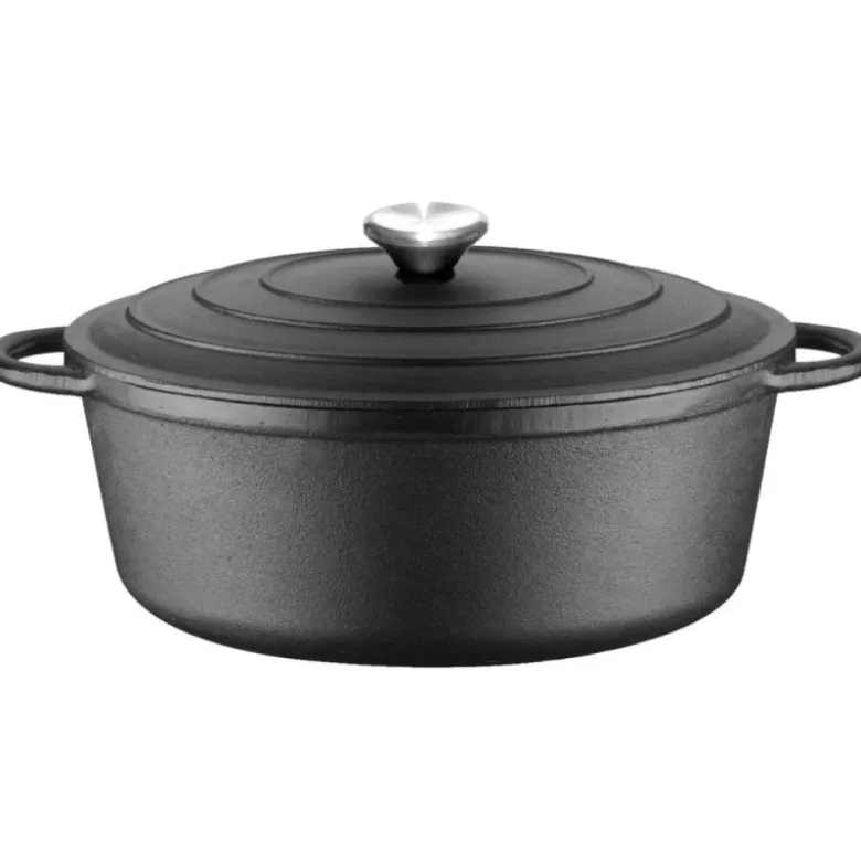 Garnek żeliwny 33 cm brytfanna 2w1 okrągła 4L na indukcję gaz Krisberg KR 7773