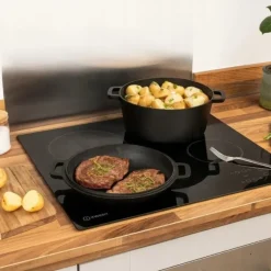 Garnek żeliwny 24 cm brytfanna 2w1 okrągła 3.5L na indukcję gaz Krisberg KR 7701