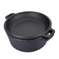 Garnek żeliwny 24 cm brytfanna 2w1 okrągła 3.5L na indukcję gaz Krisberg KR 7701