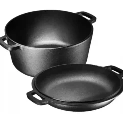 Garnek żeliwny 26 cm brytfanna 2w1 okrągła 4.5L na indukcję gaz Krisberg KR 7702