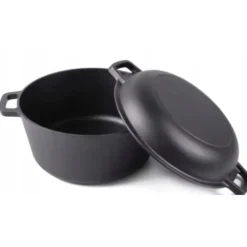 Garnek żeliwny 26 cm brytfanna 2w1 okrągła 4.5L na indukcję gaz Krisberg KR 7702