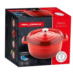 Garnek żeliwny emaliowany Florina Hierro 3.5L cieżki na indukcję
