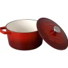 Garnek żeliwny emaliowany 3 L GierekHoff Żeliwna Tradycja kociołek czerwony 22 cm GH 6003