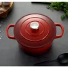 Garnek żeliwny emaliowany 2.1 L MG Home Infinito kociołek czerwony 20 cm