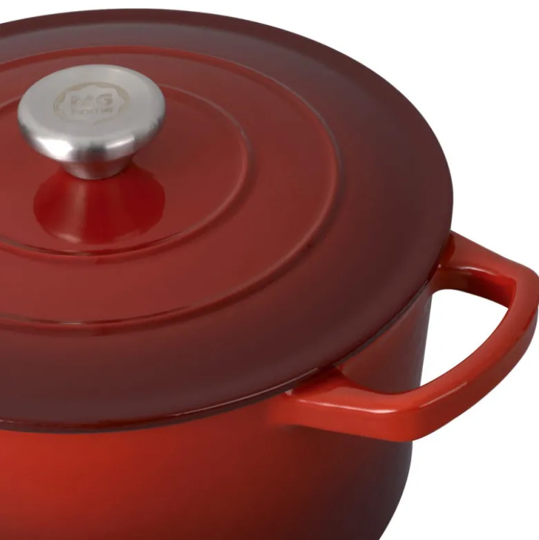 Garnek żeliwny emaliowany 2.1 L MG Home Infinito kociołek czerwony 20 cm