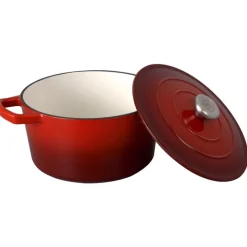 Garnek żeliwny emaliowany 5 L MG Home Infinito kociołek czerwony 25 cm