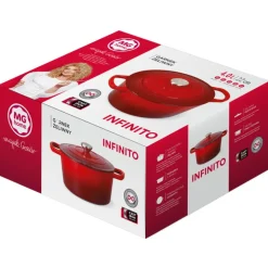 Garnek żeliwny emaliowany 5 L MG Home Infinito kociołek czerwony 25 cm