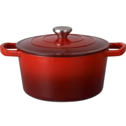 Garnek żeliwny emaliowany 5 L MG Home Infinito kociołek czerwony 25 cm