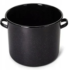 Garnek emaliowany czarny 31 L prosty duży kociołek z pokrywką 36 cm TR 5852 indukcja gaz