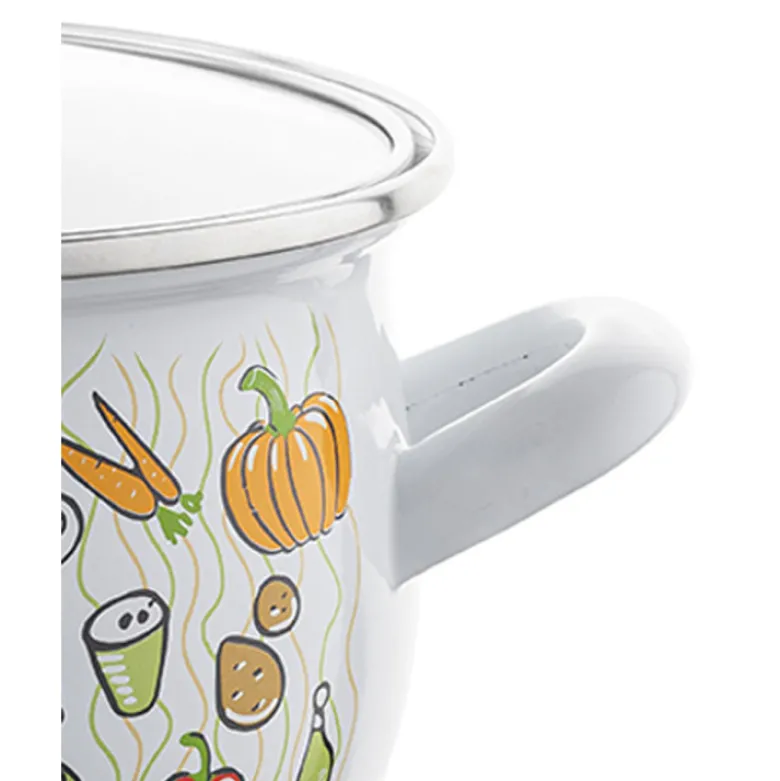 Garnek emaliowany 4.2 L z pokrywką 20cm Emalia Pleszew Pyza Lumino