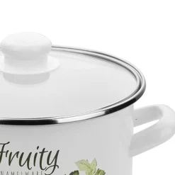 Garnek emaliowany prosty z pokrywką 22 cm 4,7 litra Florina Kalina