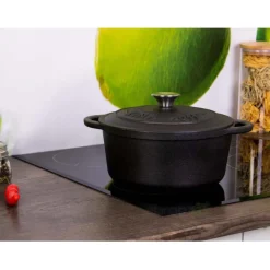 Garnek KingHoff KH 1477 -29 cm żeliwny 4,5 L Ciężki Indukcja Gaz Brytfanna