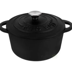 Garnek KingHoff KH 1476 -24 cm żeliwny 4,0 L Ciężki Indukcja Gaz Brytfanna