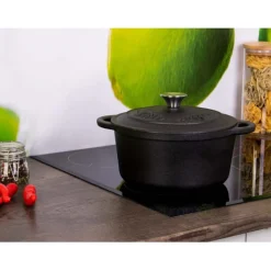Garnek KingHoff KH 1476 -24 cm żeliwny 4,0 L Ciężki Indukcja Gaz Brytfanna