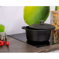 Garnek KingHoff KH 1476 -24 cm żeliwny 4,0 L Ciężki Indukcja Gaz Brytfanna