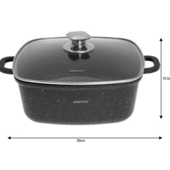 Garnek marmurkowy kwadratowy 5.5 l z pokrywką Kinghoff KH 1604 indukcja gaz