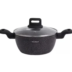 Garnek marmurkowy mały 2.3 l z pokrywką 20 cm Klausberg KB 7670 czarny marmurek indukcja gaz