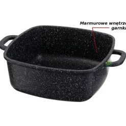 Garnek marmurowy z pokrywką Kinghoff KH 1605 6.5 L na indukcję czarny