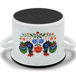 Garnek tradycyjny emaliowany 24 cm z uchwytami stalowy biały Folk 7.8L Tragar