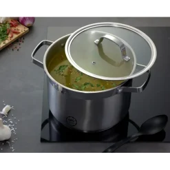 Garnek wysoki z pokrywką ze stali nierdzewnej 24 cm 7,5 l MG Home Professional
